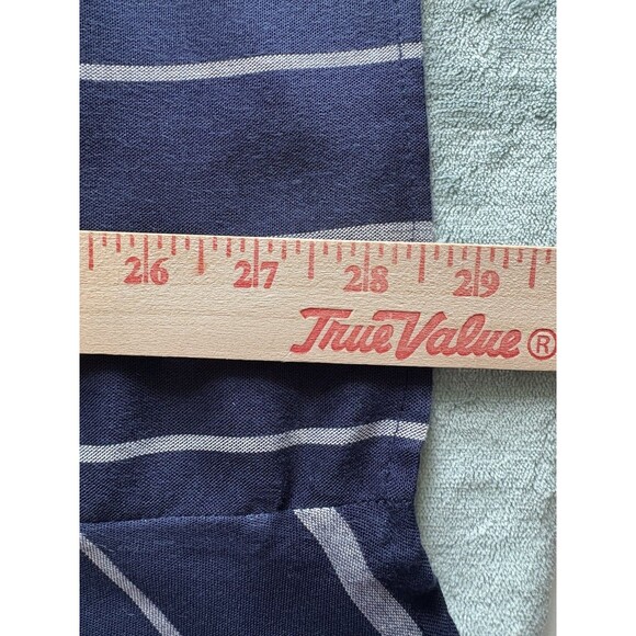 Womens Tunic M Black Gray Stripe 3/4 Bell Sleeves Lace insert V-neck C Est‎ 1946 - Picture 7 of 9